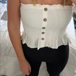 White Bandeau Top